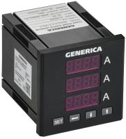 Амперметр цифровой щитовой 3ф DO RS-485 72х72 LED GENERICA IDA11-5-3-3-LED-G