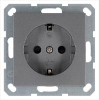 Розетка 1-м Shuko 16А IP20 с заземл. защ. шторки механизм алюм. Jasmart G5501S