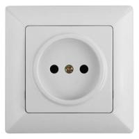 Розетка 1-м СП Solo 4-201-01 2P 16А 250В IP20 без заземл. бел. Intro Б0053641