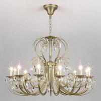 Подвесная люстра Eurosvet 3305/12 латунь/прозрачный хрусталь