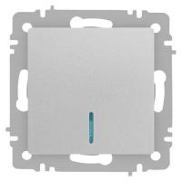 Выключатель 1-кл. СП Accent 6-102-03 10А IP20 250В с подсветкой AL/CU алюм. Intro Б0063478