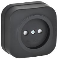 Розетка ОП GLORY РСш20-2-ХЧм 10А без заземл. защ. шторки черн. матов. IEK ERH13-K02M-10