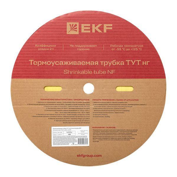 Трубка термоусадочная ТУТ нг 8/4 желт. (уп.100м) EKF tut-8-y
