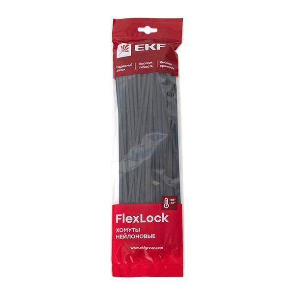 Хомут P6.6 4.8х300 FlexLock стандартный черн. (уп.100шт) PROxima EKF plc-fl-ctsb-4.8x300