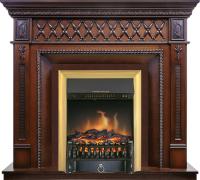 Royal Flame Каминокомплект Alexandria - махагон коричневый антик с очагом Fobos FX Brass