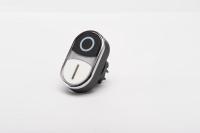 Головка для кнопки сдвоенной ровной черн./бел. EMAS BDK20HB