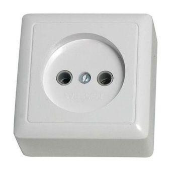 Розетка 1-м ОП Хит 10А IP20 250В без заземл. без защ. шторок с изолир. пластиной бел. SE RA10-131I-B