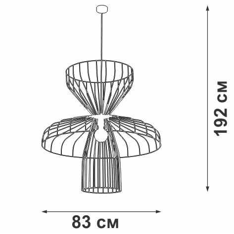 Подвес 1хE27 макс. 60Вт Vitaluce V4586-1/1S