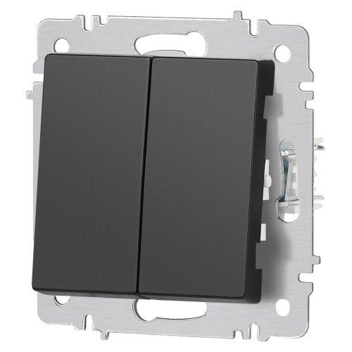 Выключатель 2-кл. СП Accent 6-104-05 10А IP20 250В AL/CU антрацит Intro Б0063488