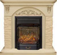 Royal Flame Каминокомплект Bern Сланец крупный бежевый / Алебастр темная патина с очагом Majestic FX M Black RC