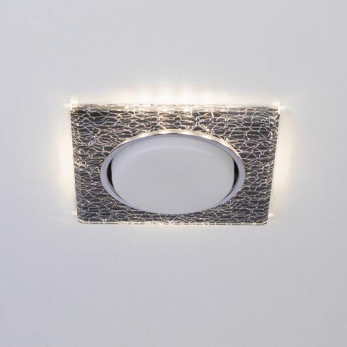 Светильник точечный DK LD50 WH/BK GX53 встраив. со светодиод. подсветкой бел. черн. ЭРА Б0057469
