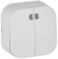 Выключатель 2-кл. ОП GLORY ВС20-2-1-ХБм 10А с индикацией бел. матов. IEK EVH21-K01M-10