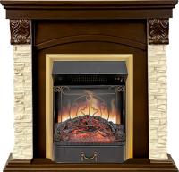 Royal Flame Каминокомплект Dublin STD SFT (Разборный) - Темный дуб / Сланец с очагом Majestic FX Brass