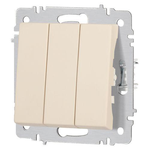 Выключатель 3-кл. СП Accent 6-106-02 10А IP20 250В AL/CU сл.кость Intro Б0063534