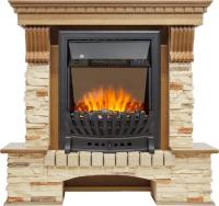 Royal Flame Каминокомплект Pierre Luxe - Дуб / Сланец с очагом Aspen Black