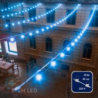 Белт-лайт Rich LED, 2-х проводной, белый, между лампами 40 см, патрон-резина (125 шт), 220 В