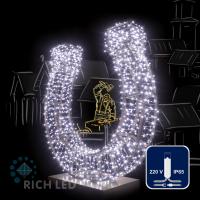 Светодиодная гирлянда Rich LED 10 м, 100 LED, 220 В, соединяемая, влагозащитный колпачок, белая, прозрачный провод,