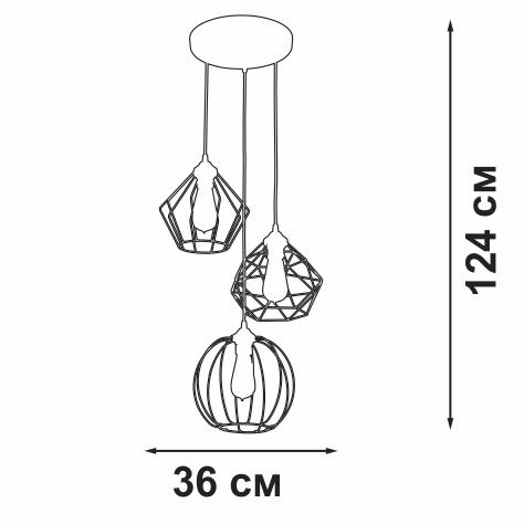 Люстра 3xE27 макс. 40Вт Vitaluce V4803-0/3S