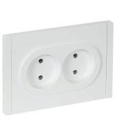 Розетка 2-м СП FORTE&PIANO FP226 10А без заземл. без защ. шторок безвинт. крепл. бел. IEK FP-R20-10-1-K01