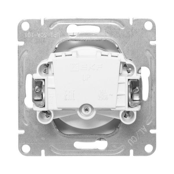 Розетка СП Эпика 16А без заземл. защ. шторки механизм алюм. EKF UP1-SOA-101