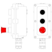 Пост управления взрывонепроницаемый из алюминия LCSD-03-B-MC-P1B(11)x1-P1B(11)x1-P6R(11)x1-PCMB-KAEPM3MHK-20 DKC LCSD21000134