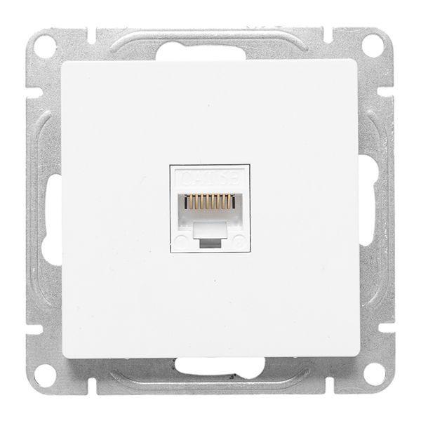 Розетка компьютерная СП Эпика RJ45 кат.5 механизм бел. EKF UP1-SOW-RJ45-5