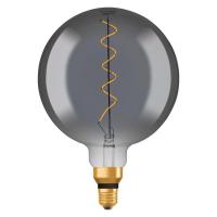 Лампа светодиодная филаментная Vintage 1906 LED dim CL GLOBE200 FIL SMOKE 12 dim 5W/818 5Вт тепл. бел. E27 диммир. зол. дым. OSRAM 4058075270046