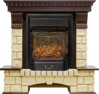 Royal Flame Каминокомплект Pierre Luxe - Темный дуб / Шампань с очагом Majestic FX M Black RC