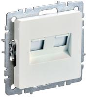 Розетка компьютерная двойн. СП RJ45 кат.5E BRITE РК10-2-БрЖ механизм жемчуж. IEK BR-K20-1-K36
