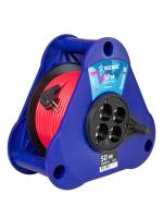 Удлинитель на треугольной катушке 4х50м без заземл. 16А IP44 3.5кВт ПВС 2х2.5 УКП КОСМОС YKTKsm50m-4g(2.5)