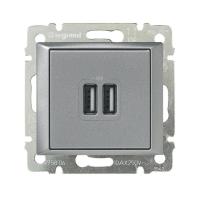 Розетка USB 2-м СП Valena алюм. IEK 770270