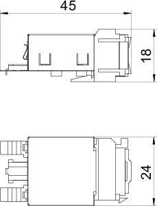 Разъем RJ45 кат.6 экр. Snap-In ASM-C6 GS OBO 6117345