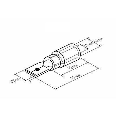 Клемма плоская изолированная термоусаживаемая РПи-п-т 1.5-(6.3)/РпИп-т 1,25-7-0,8 штекер 6.35 мм 0.5-1.5 мм² красный   REXANT