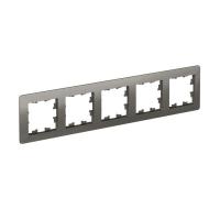 Рамка 5-м AtlasDesign Air сталь/дым. черн. SE ATN220905