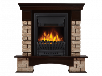 Портал Firelight Forte Wood Classic камень коричневый, шпон темный дуб