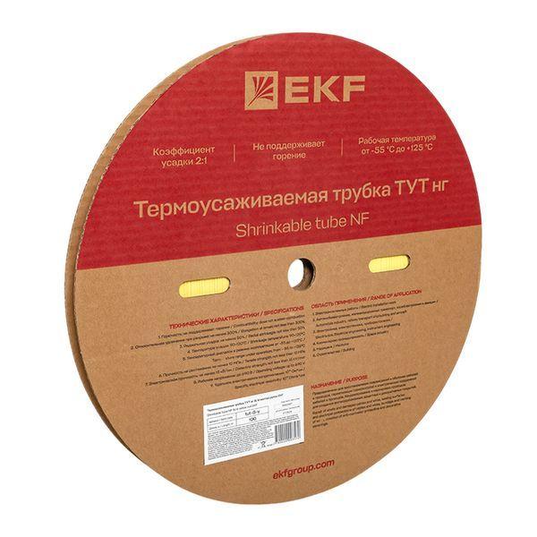 Трубка термоусадочная ТУТ нг 8/4 желт. (уп.100м) EKF tut-8-y