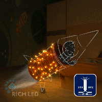 Светодиодная гирлянда Rich LED 10 м, 100 LED, 24В, соединяемая, влагозащитный колпачок, желтая, мерцающая, прозрачный провод,