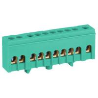 Шина PE земля в изолированном корпусе на DIN-рейку ШНИ-6х9-10-Д зел. NO-224-103 Эра Б0062938