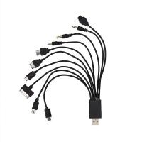 Кабель USB 10 в 1 microUSB/miniUSB/30 pin/LG Chocolate/Samsung/SonyEricsson/DC 3.5/DC 4.0/Nokia Rexant 18-1196