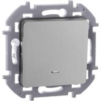 Выключатель 1-кл. Inspiria 10А IP20 250В 10AX с подсветкой/индикацией механизм алюм. IEK 673612