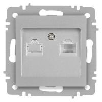 Розетка компьютерная 1-м СП Accent 6-303-03 RJ45 IP20 алюм. Intro Б0063630