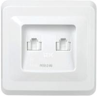 Розетка компьютерная 2-м Вега RJ45 кат.5E РК10-2-ВБ бел. IEK EKV25-K01-DM