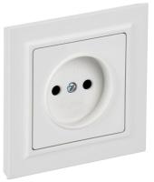 Розетка BRITE РСР10-1-0-БрАБ 10А в сборе без заземл. без защ. шторок арктич. бел. IEK BR-R10-10-K91-F