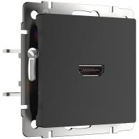 Розетка Werkel WL08-60-11/ HDMI (черный матовый)