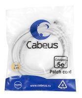 Патч-корд U/UTP кат.5E PC-UTP-RJ45-Cat.5e-3m-WH 2xRJ45/8p8c неэкранир. PVC 3м бел. Cabeus 7682c