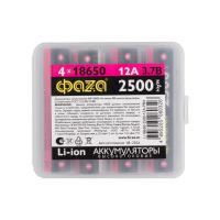 Аккумулятор 18650 3.7В Li-Ion 2500мА.ч без платы защиты PB-4 (уп.4шт) ФАZА 5060326