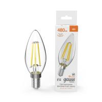 Лампа светодиодная филаментная Basic Filament 4Вт Свеча 3000К E14 480лм GAUSS 50312142