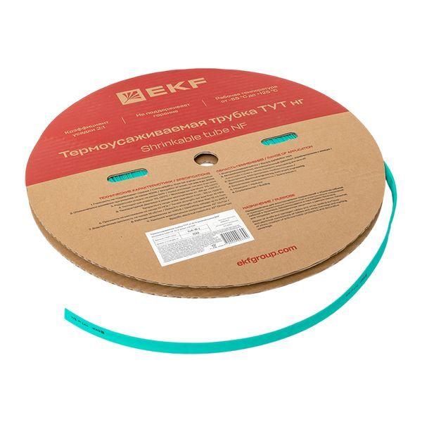 Трубка термоусадочная ТУТ нг 8/4 зел. (уп.100м) EKF tut-8-j