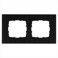 Рамка 2-м G-Metal метал. алюм. черн. Black Jasmart G1002AB