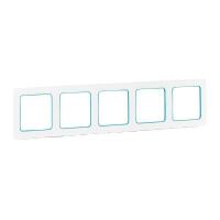 Рамка 5-м Стокгольм бел. с линией цвета син. EKF EXM-G-306-30